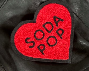 Soda Pop True Love Heart Chainstitch Embroidery Patch