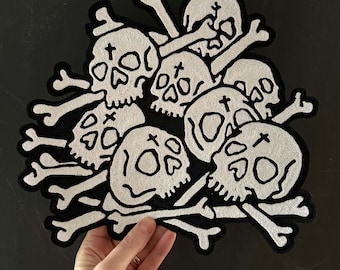 Big Pile o' Skulls Chainstitch Embroidery Patch