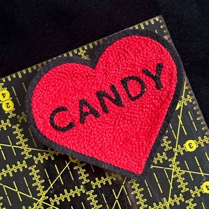 I Want Candy True Love Heart Chainstitch Embroidery Patch image 2