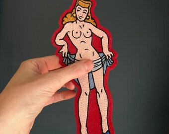 Sailor Jerry Pin Up Girl Chainstitch Embroidery Patch