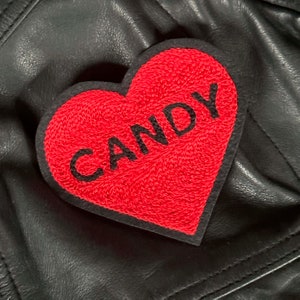 I Want Candy True Love Heart Chainstitch Embroidery Patch image 1