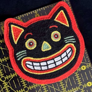Halloween Cat 4 Chainstitch Embroidery Patch image 4