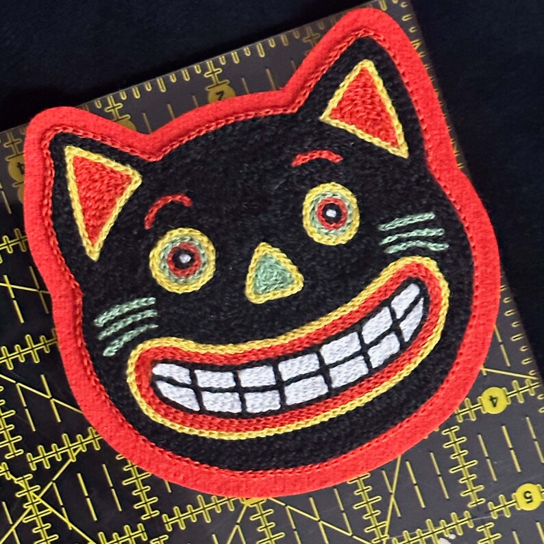 Halloween Cat 4 Chainstitch Embroidery Patch image 4