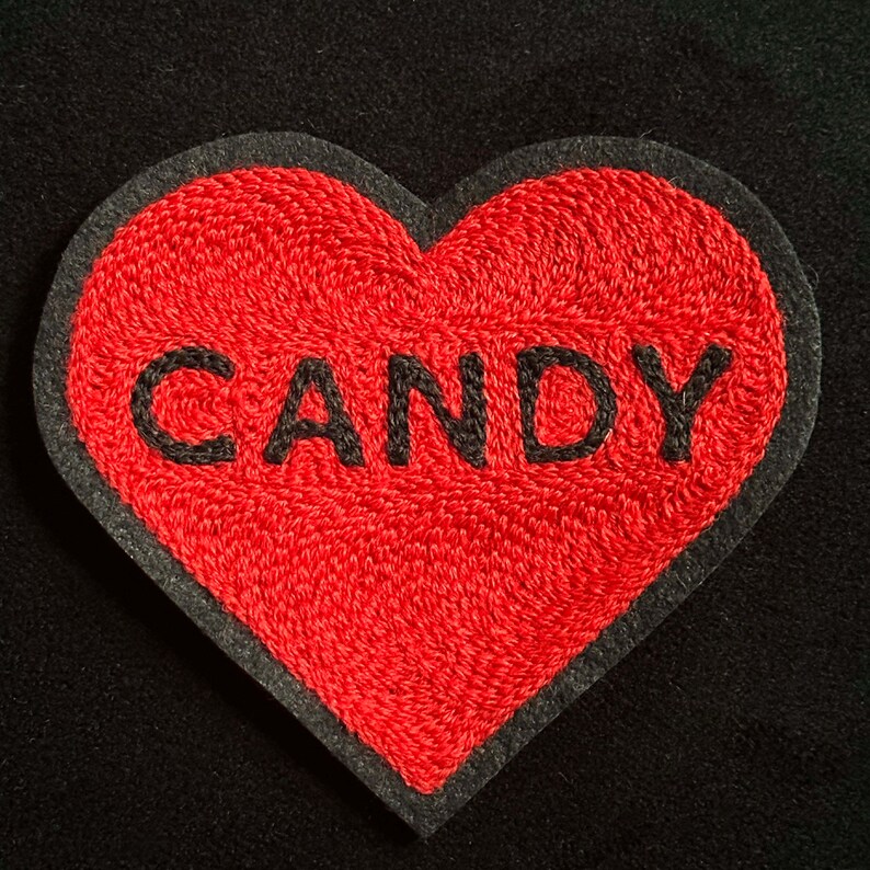 I Want Candy True Love Heart Chainstitch Embroidery Patch image 3