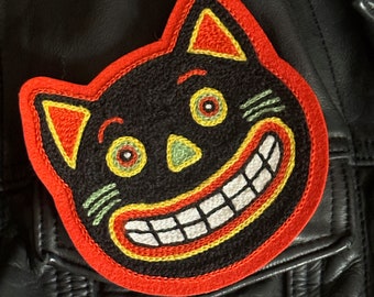 Halloween Cat 4 Chainstitch Embroidery Patch