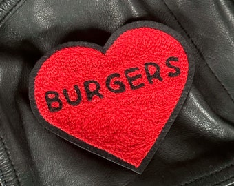 Burgers True Love Heart Chainstitch Embroidery Patch