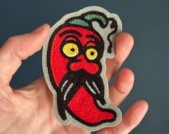 Spicy Pepper Flash Chainstitch Embroidery Patch