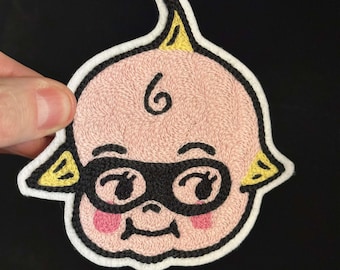 Halloween Masked Kewpie Tattoo Flash Chainstitch Embroidery Patch