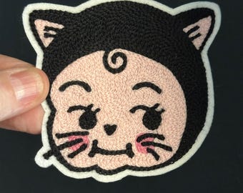 Halloween Kewpie Cat Tattoo Flash Chainstitch Embroidery Patch