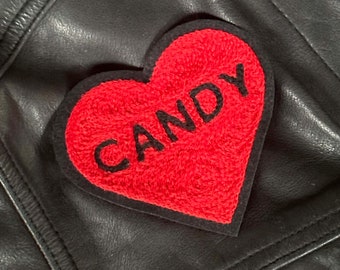 Candy True Love Heart Chainstitch Embroidery Patch