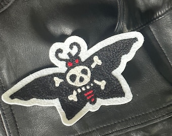 Another Death's Head Moth Chainstitch Embroidery Patch