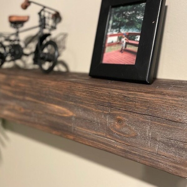 Wooden Beam Wall Shelf Etsy