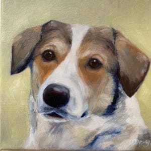 Portrait d'animal de compagnie personnalisé Peinture à l'huile sur panneau de chien chat pour perte d'animal de compagnie Portrait d'animal de compagnie peint à la main par Orla Devy