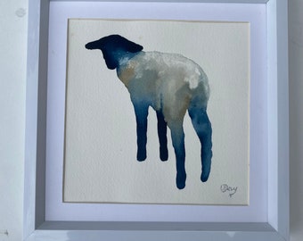 Original Sheep painting /Watercolour Animal/gift idea for sheep lover/ sheep painting Lamb Watercolour/Irish Sheep Art by Orla Devy