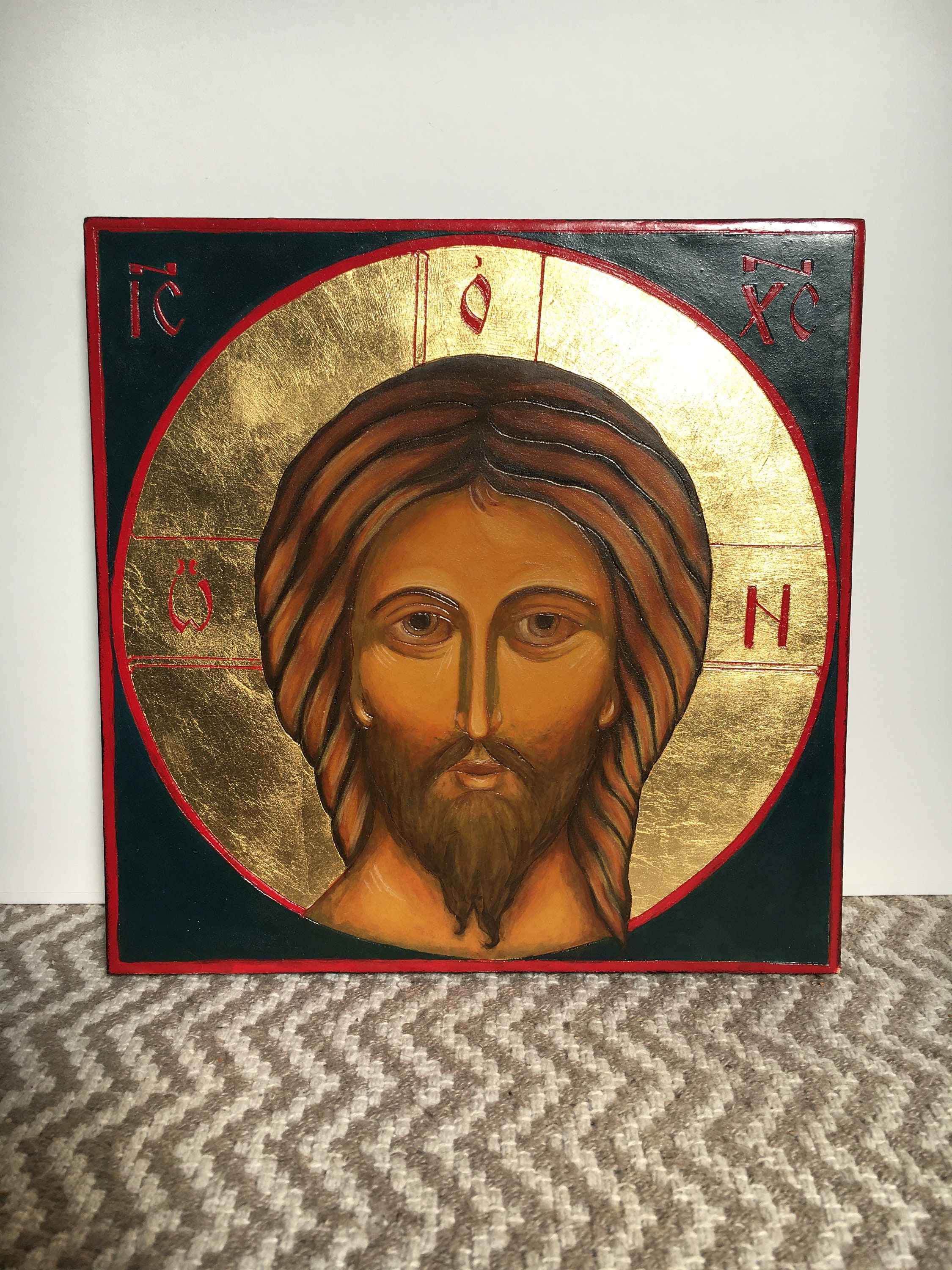 Icône Religieuse de Jésus, Icône Orthodoxe Traditionnelle Peinte à La Main Image Sacrée, Sainte