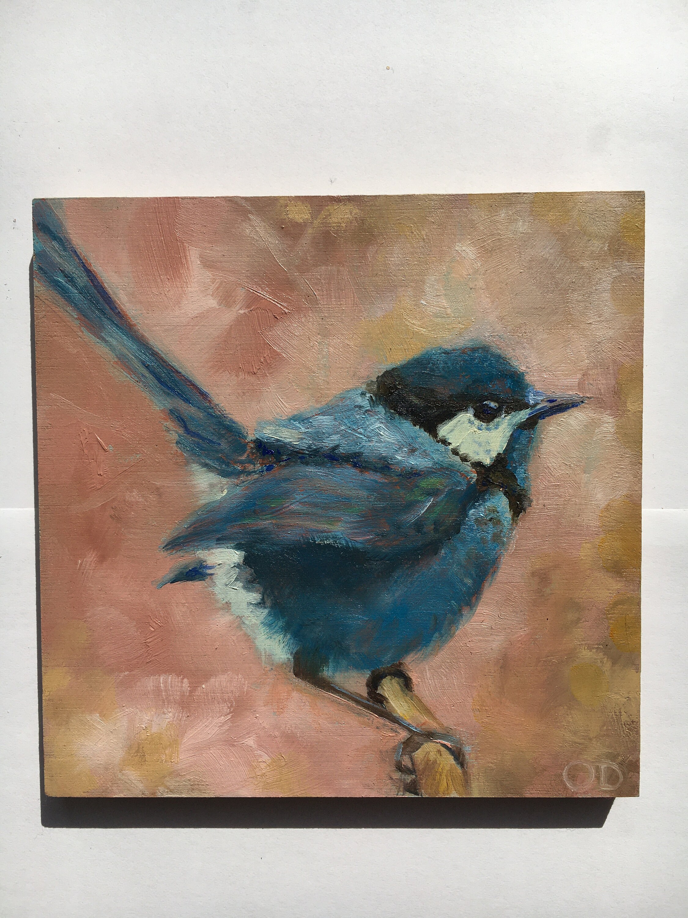 Peinture à L'huile Originale d'un Oiseau