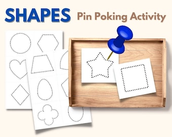 Geometric SHAPES Push Pin Poke Prick Punch Activity, Fine Motor Skills Work, Hand-Eye Coordination, Montessori Practical Life, PDF Printable