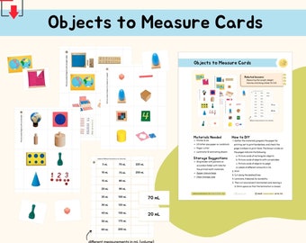 Montessori Objects to Measure Cards Montessori Material Math Extension Activity Primary Montessori Measurement Lower Elementary Printable