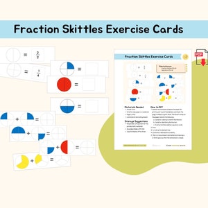 Fracciones de bolos Tarjetas de ejercicios Material Montessori Actividad de extensión matemática Primaria Fracciones Montessori Primaria inferior Imprimible