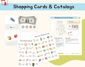 Math Money Shopping Activity Cards and Catalogs Montessori Material Math Money Extension Activity Primary Montessori Printable