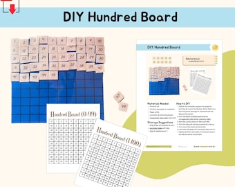 DIY Hundred Board Montessori Material Math Control Sheets d Material Operations Activity Lower Elementary Printable