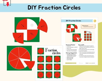 DIY Fraction Circles Montessori Material Math Extension Activity Primary Montessori Fractions Lower Elementary Printable