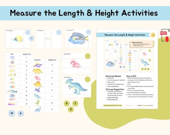 Using a Ruler Measurement Exercise Cards Montessori Material Math Extension Activity Primary Montessori Measurement Activity Printable