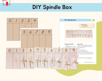 Montessori Spindle Box DIY Montessori Math Material Counting 1 to 9 Primary Math Preschool Montessori DIY Material, PDF Printable