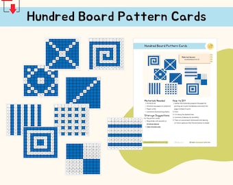 Hundred Board Pattern Cards Montessori Material Math Operations Hundred Board Skip Counting Primary Montessori Lower Elementary Printable