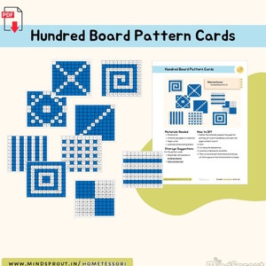 Cien Tarjetas De Patrones De Tablero Material Montessori Operaciones Matemáticas Cien Tableros Conteo Saltado Primaria Montessori Primaria Inferior Imprimible