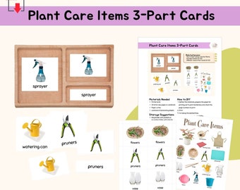 Plant Care Items 3-Part Card Montessori Practical Life Skill Extension Activity Montessori Language Lesson Care of Environment Material, PDF