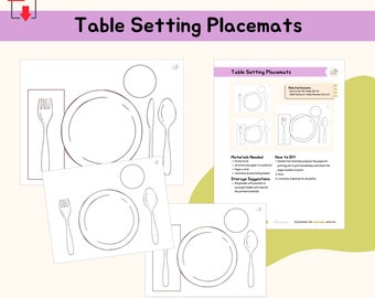 Table Setting Placemats Montessori Practical Life Skill Extension Activity Montessori Language Lesson Care of Environment Material, PDF