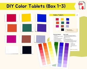 DIY Color Tablets Box 1-3 Montessori Activity for Toddler Montessori Sensorial Preschool Activity Color Grading Matching Activity Homeschool