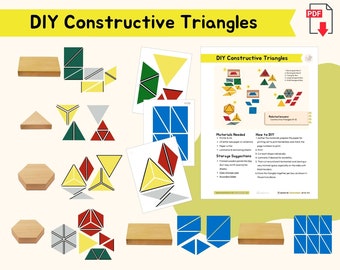DIY Constructive Triangles Montessori Sensorial Material DIY Montessori Geometry Homeschool Sensorial Montessori Material Extension PDF
