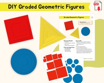 DIY Graded Geometric Figures Montessori Sensorial Material DIY Montessori Homeschool Sensorial Montessori Material Extension PDF