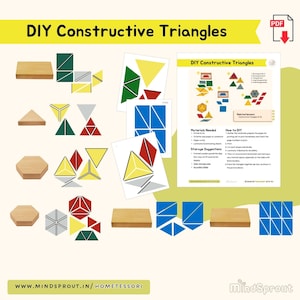 DIY Constructive Triangles Montessori Sensorial Material DIY Montessori Geometry Homeschool Sensorial Montessori Material Extension PDF