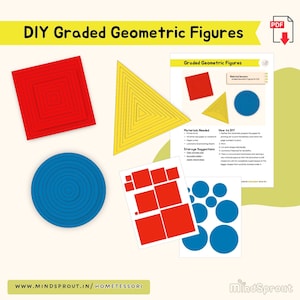 DIY Graded Geometric Figures Montessori Sensorial Material DIY Montessori Homeschool Sensorial Montessori Material Extension PDF