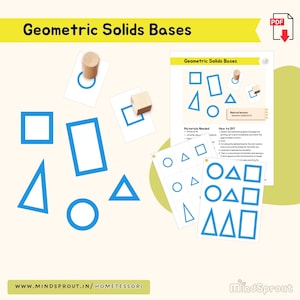 DIY Geometric Solids Bases Montessori Sensorial Preschool Activity Small and Regular Geometric Solids Homeschool Material Montessori PDF
