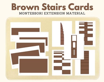 Braune Treppen Karten Montessori Sensorial Material Braune Treppe Muster Karten Erweiterung Aktivität Montessori Matching Cards, PDF Printable
