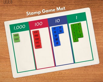 Stamp Game Work Mat Montessori Math Material Montessori Mat Cotton Cloth Montessori School Lower Elementary Classroom Activity Homeschool