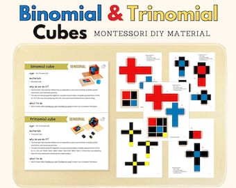 DIY Binomial Cube & Trinomial Cube Montessori Sensorial Material DIY Montessori Extension Activity Montessori DiY Material, PDF Printable