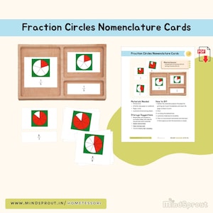 Fraction Circles Nomenclature Cards Montessori Material Math Extension Activity Primary Montessori Fractions Lower Elementary Printable