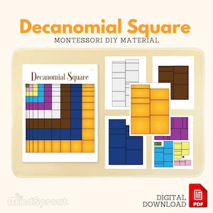 DIY Decanomial Square Montessori Sensorial Material DIY Montessori Extension Activity Montessori Material Binomial Trinomial, PDF Printable