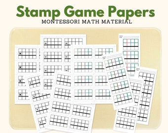 Montessori Equation Paper Montessori Stamp Game Paper Montessori Graph Paper Math Material Operations Activity Lower Elementary Printable