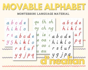 Printable Montessori Movable Alphabet in Print and Cursive Fonts 