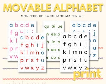 PRINT Small Movable Alphabet Letter Montessori Language Material Reading and Writing Phonogram Preliminary Preschool Activity, PDF Printable