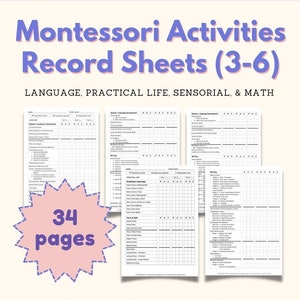 Primaire Montessori-activiteiten Controle van registratiebladen Reikwijdte en volgorde Klaslokaal Thuisonderwijs Voortgangsrapport voor kleuterschool van 3-6 jaar