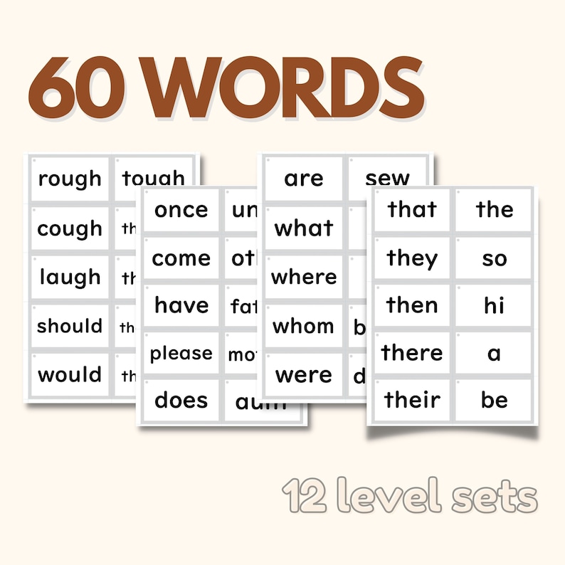 PUZZLE Words Montessori Language Dwyer Approach Sight Words Montessori Memory Word Game Homeschool Classroom Daycare Activity