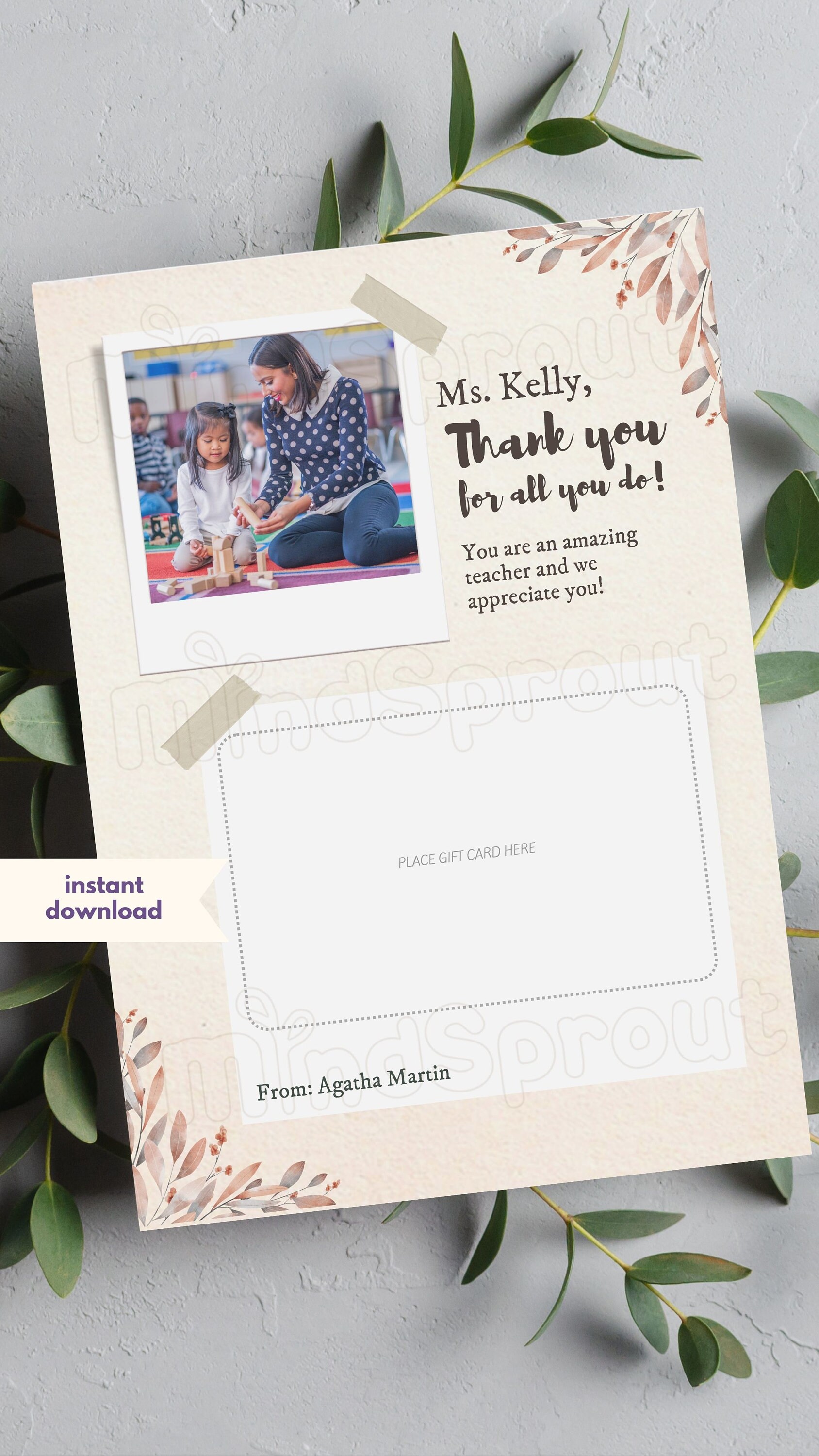 Custom Gift Card Holder Gift For Teacher Appreciation - Etsy