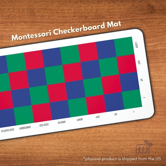 Montessori Checkerboard Mat Multiplication Work Mat Montessori Math  Material Chequerboard for Lower Elementary Neoprene Fabric Rubber Back 